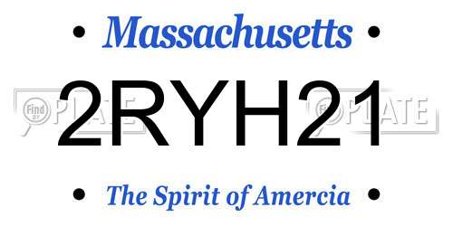 2RYH21 Massachusetts License Plate