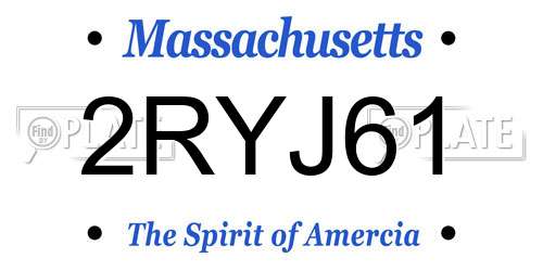 2RYJ61 Massachusetts License Plate