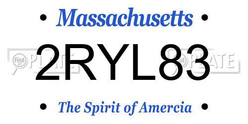 2RYL83 Massachusetts License Plate