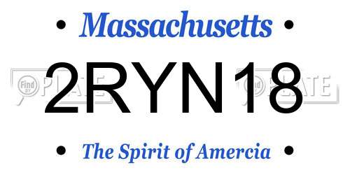 2RYN18 Massachusetts License Plate