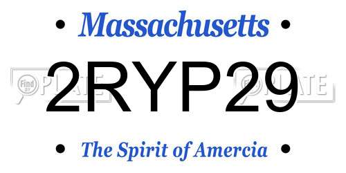 2RYP29 Massachusetts License Plate