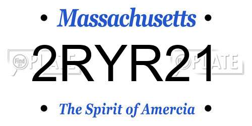2RYR21 Massachusetts License Plate