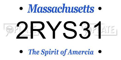 2RYS31 Massachusetts License Plate