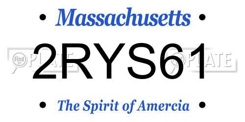2RYS61 Massachusetts License Plate