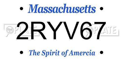 2RYV67 Massachusetts License Plate