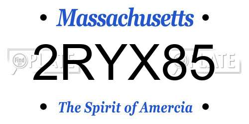 2RYX85 Massachusetts License Plate