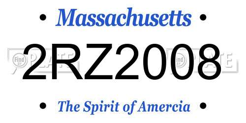 2RZ2008 Massachusetts License Plate