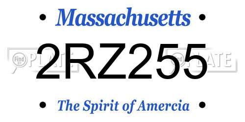 2RZ255 Massachusetts License Plate