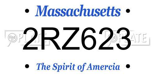 2RZ623 Massachusetts License Plate
