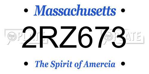 2RZ673 Massachusetts License Plate