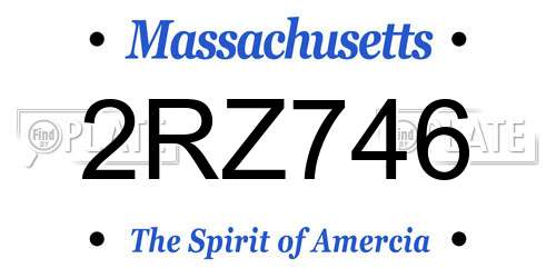 2RZ746 Massachusetts License Plate