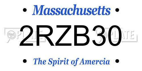 2RZB30 Massachusetts License Plate