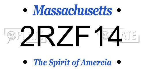 2RZF14 Massachusetts License Plate