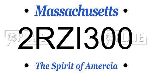 2RZI300 Massachusetts License Plate