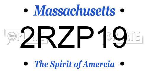 2RZP19 Massachusetts License Plate