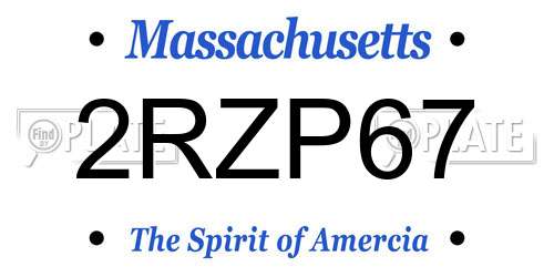 2RZP67 Massachusetts License Plate