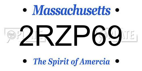 2RZP69 Massachusetts License Plate