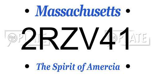 2RZV41 Massachusetts License Plate