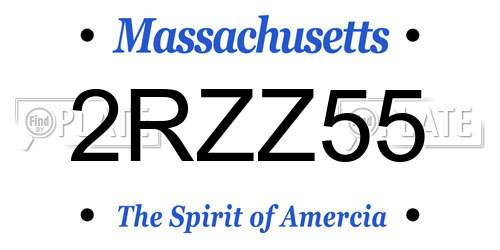 2RZZ55 Massachusetts License Plate