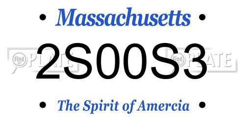 2S00S3 Massachusetts License Plate