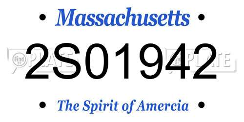 2S01942 Massachusetts License Plate