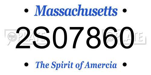 2S07860 Massachusetts License Plate