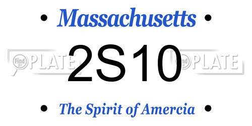 2S10 Massachusetts License Plate