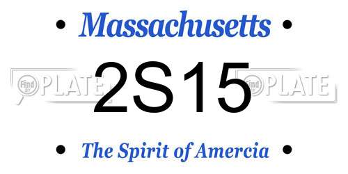 2S15 Massachusetts License Plate