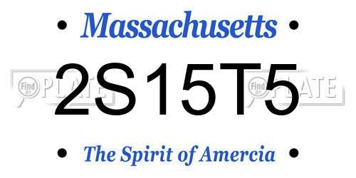 2S15T5 Massachusetts License Plate