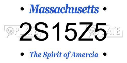 2S15Z5 Massachusetts License Plate