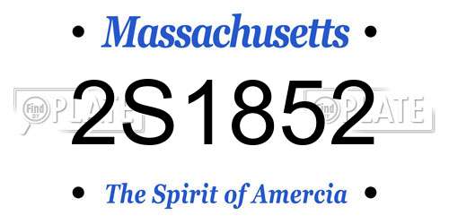 2S1852 Massachusetts License Plate