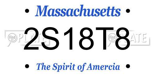 2S18T8 Massachusetts License Plate