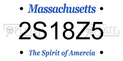 2S18Z5 Massachusetts License Plate