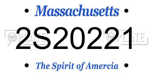 2S20221 Massachusetts License Plate