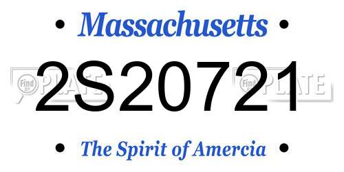 2S20721 Massachusetts License Plate