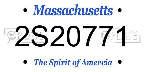 2S20771 Massachusetts License Plate