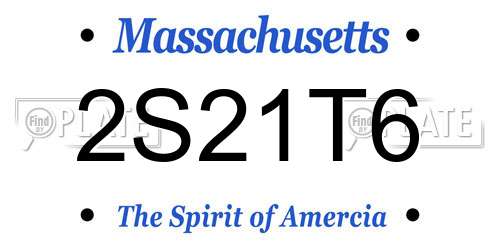 2S21T6 Massachusetts License Plate