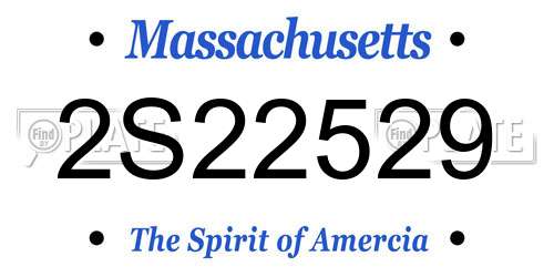 2S22529 Massachusetts License Plate