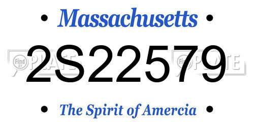2S22579 Massachusetts License Plate