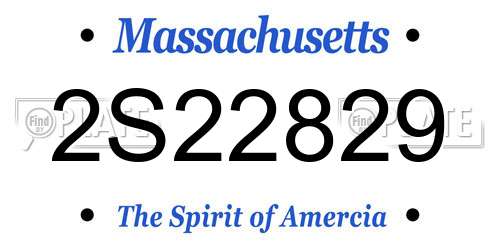 2S22829 Massachusetts License Plate