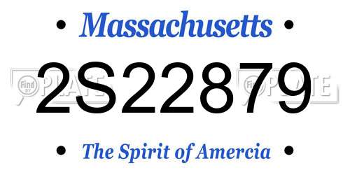 2S22879 Massachusetts License Plate
