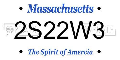 2S22W3 Massachusetts License Plate