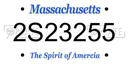 2S23255 Massachusetts License Plate