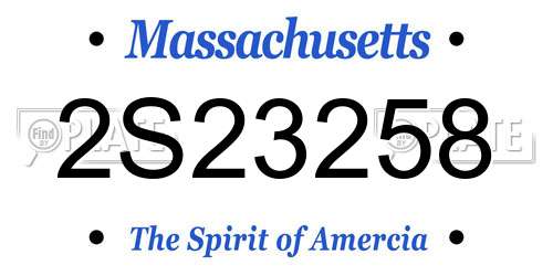 2S23258 Massachusetts License Plate