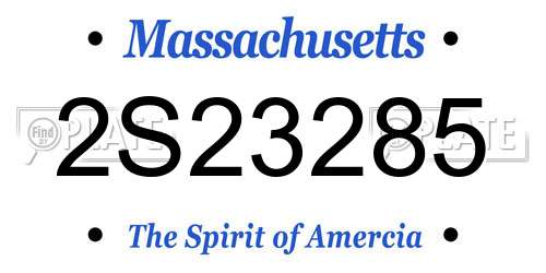2S23285 Massachusetts License Plate