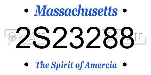 2S23288 Massachusetts License Plate