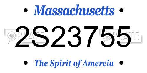 2S23755 Massachusetts License Plate