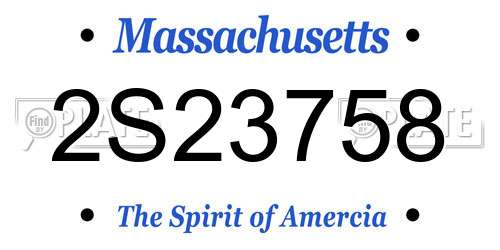 2S23758 Massachusetts License Plate
