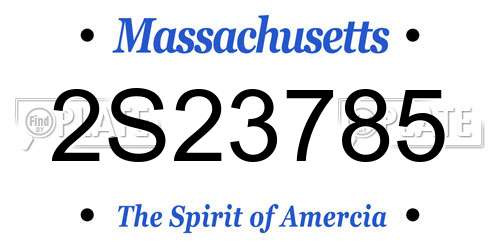 2S23785 Massachusetts License Plate