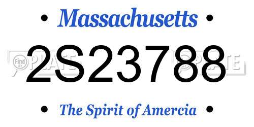 2S23788 Massachusetts License Plate